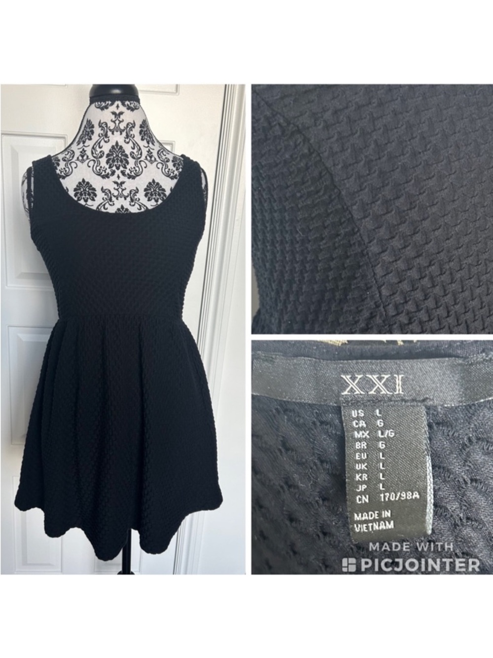 XXI Sz Large black mini dress empire waist circle dress